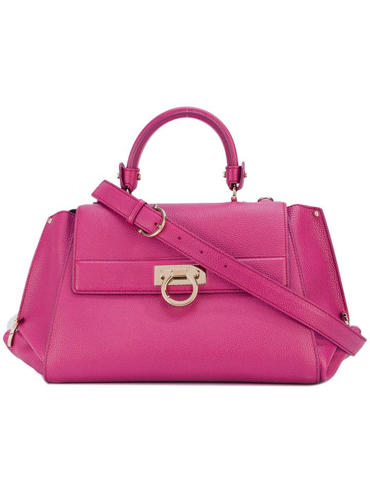 Salvatore Ferragamo - Small Tote - Women - Calf Leather - One Size, Women's, Pink/purple, Calf Leather