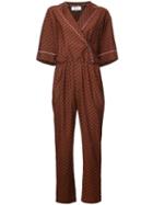 Muveil - Belted Jumpsuit - Women - Cupro - 36, Brown, Cupro