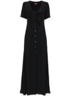 Staud Black Maya Tie Front Maxi Dress