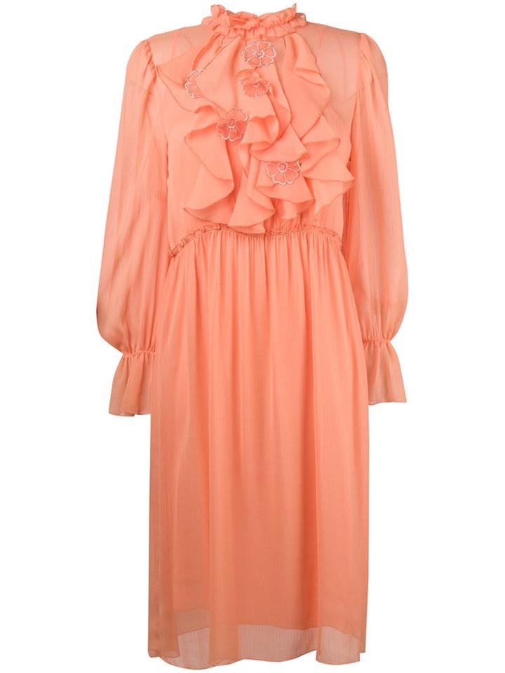 See By Chloé Frilly Midi Dress - Neutrals
