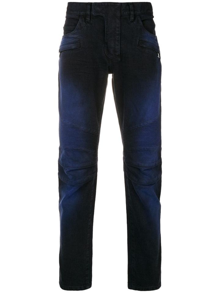 Balmain Straight-leg Ribbed Jeans - Blue