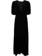 Ganni V Neck Dress, Women's, Size: Xs, Black, Silk/rayon