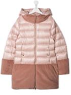 Herno Kids Faux Fur Lined Padded Coat - Pink