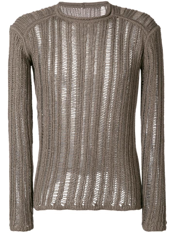 Rick Owens Open Knit Sweater - Grey