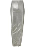 Rick Owens Lilies Long Asymmetric Fitted Skirt - Metallic