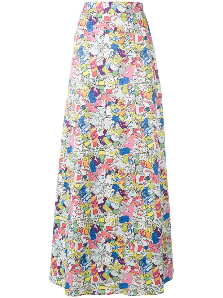 Ultràchic Patterned Maxi Skirt, Women's, Size: 42, Cotton/spandex/elastane