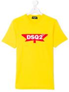 Dsquared2 Kids Maple Leaf Logo Printed T-shirt - Yellow & Orange