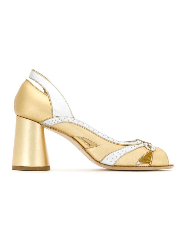 Sarah Chofakian Leather Pumps - Gold