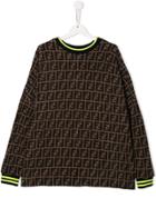 Fendi Kids Monogram Print Jumper - Brown