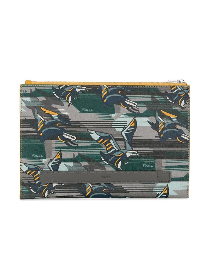 Furla Printed Clutch - Yellow