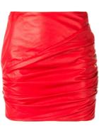 Versace Ruched Mini Skirt - Red