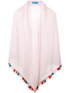 Giada Benincasa - Knit Tassel Trim Cape - Women - Cashmere - One Size, Pink/purple, Cashmere