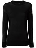 Joseph Sheer Knitted Top, Women's, Size: Small, Black, Viscose/polyester