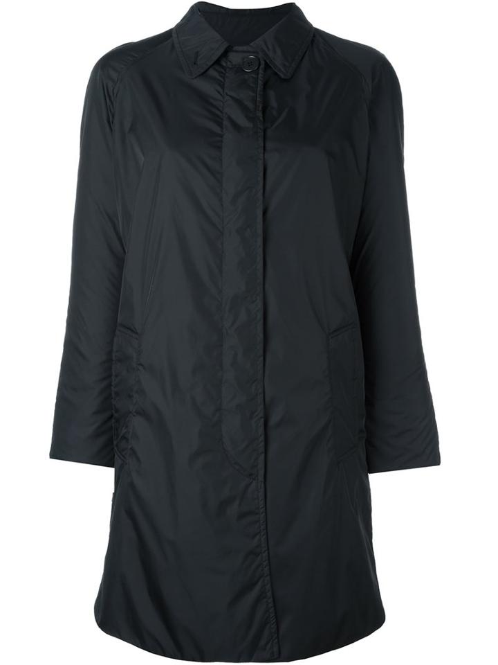 Aspesi Top Button Fastening Coat, Women's, Size: Large, Black, Polyamide/polyester