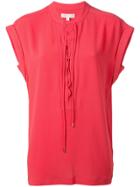 Michael Michael Kors Lace-up Neck T-shirt - Red