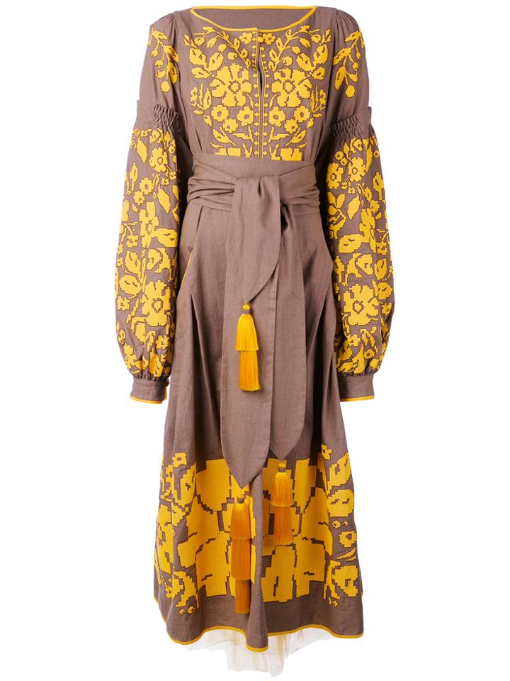 Yuliya Magdych 'porcelain Bouquet' Dress - Brown
