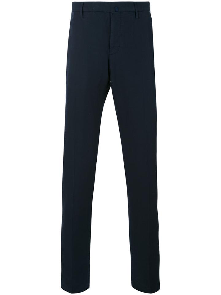 Incotex - Straight-leg Trousers - Men - Cotton/linen/flax - 58, Blue, Cotton/linen/flax