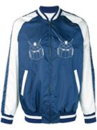 Lc23 - Robots Print Bomber Jacket - Men - Polyester/viscose - Xl, Blue, Polyester/viscose