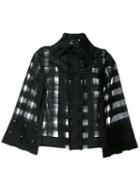 Ultràchic Sheer Checked Shirt, Women's, Size: 44, Black, Polyester