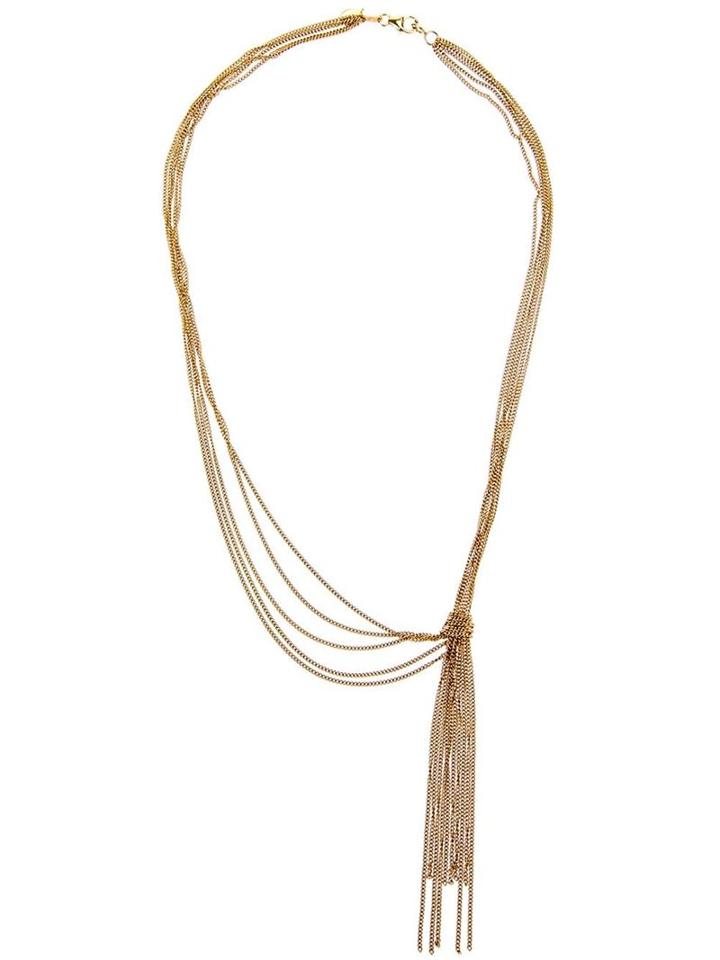 Wouters & Hendrix Gold 'knot' Tassle Necklace, Women's, Metallic