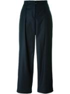 Akris High Waist Wide Leg Trousers, Women's, Size: 38, Blue, Cotton/spandex/elastane/viscose