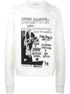 Pierre Balmain Rock Concert Print Sweatshirt, Men's, Size: 48, Nude/neutrals, Cotton