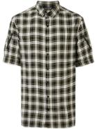 Neil Barrett Zip Sleeve Checked Shirt - Blue
