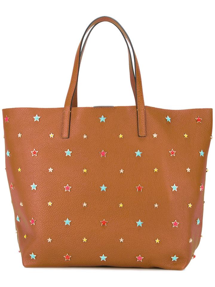 Red Valentino Star Studded Tote, Women's, Brown, Leather