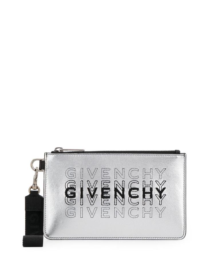 Givenchy Embroidered Mini Clutch - Silver