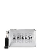 Givenchy Embroidered Mini Clutch - Silver