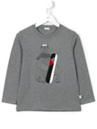 Il Gufo Snowboarding Bear T-shirt, Toddler Boy's, Size: 5 Yrs, Grey