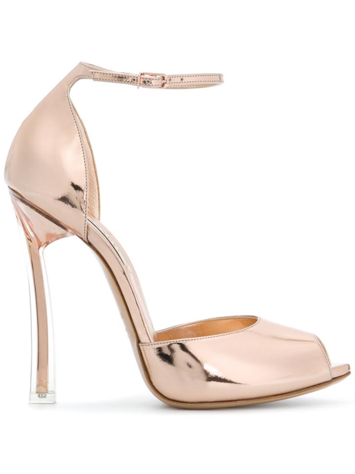 Casadei Peep Toe Sandals - Metallic