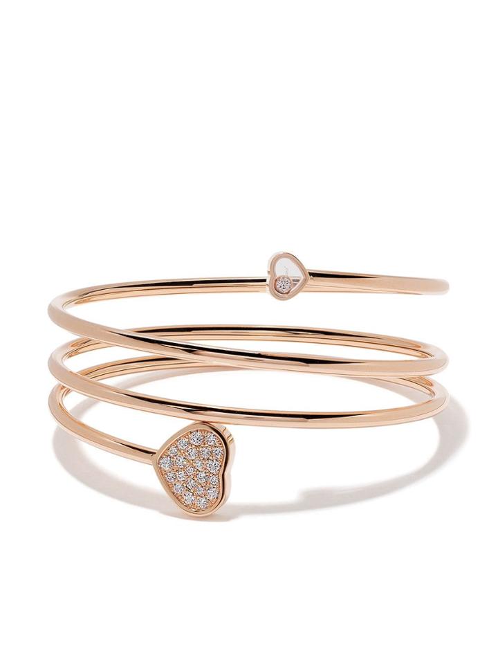 Chopard 18kt Rose Gold Happy Hearts Diamond-set Twist Bangle