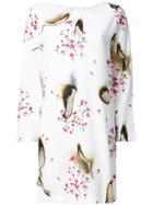 Moschino Burned Effect Floral Dress - White
