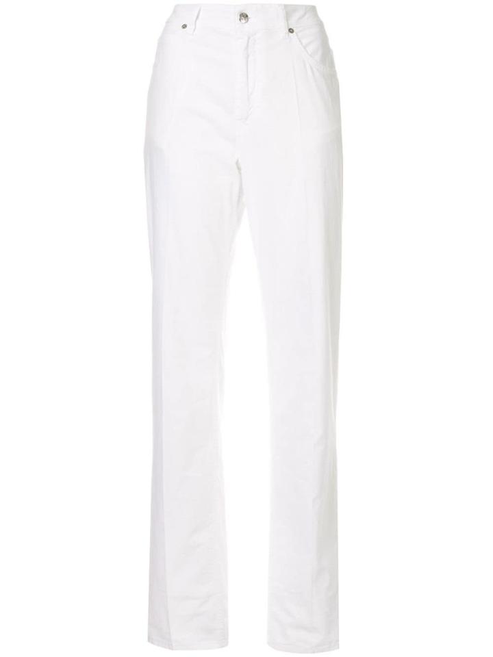 Mm6 Maison Margiela High-waist Straight Leg Trousers - White