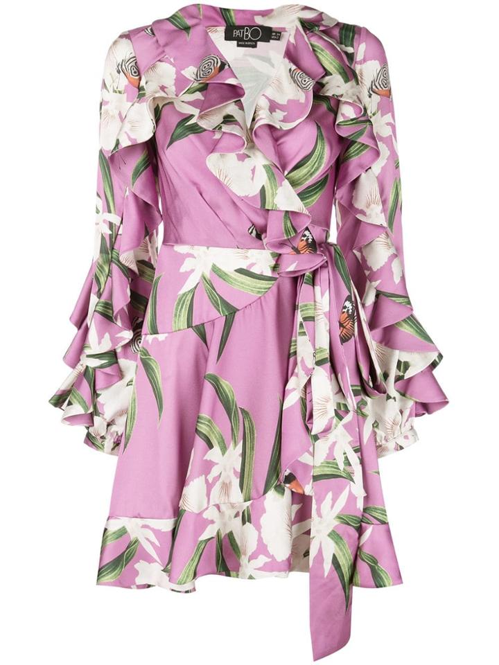 Patbo Printed Ruffle Wrap Dress - Purple