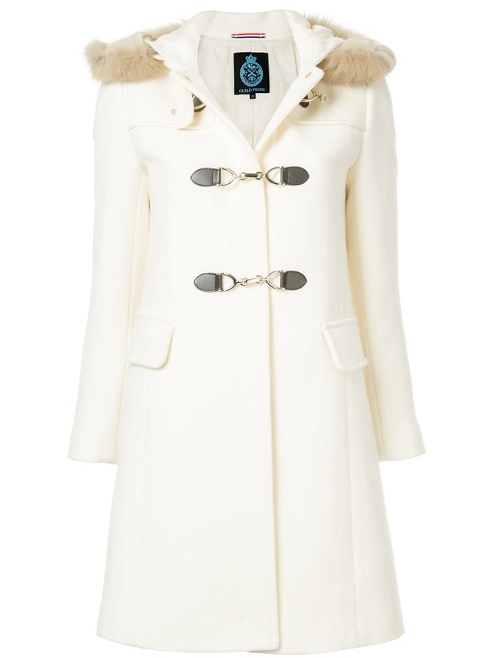 Guild Prime Hooded Duffle Coat - White
