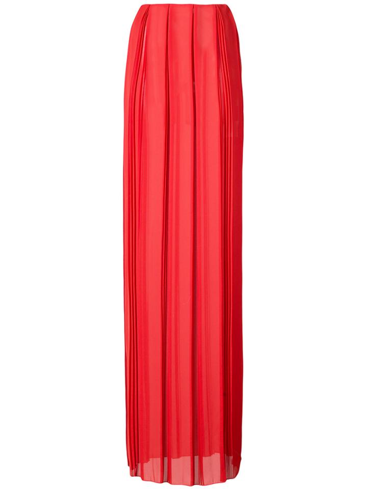 Vionnet Long Pleated Skirt - Red