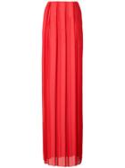 Vionnet Long Pleated Skirt - Red