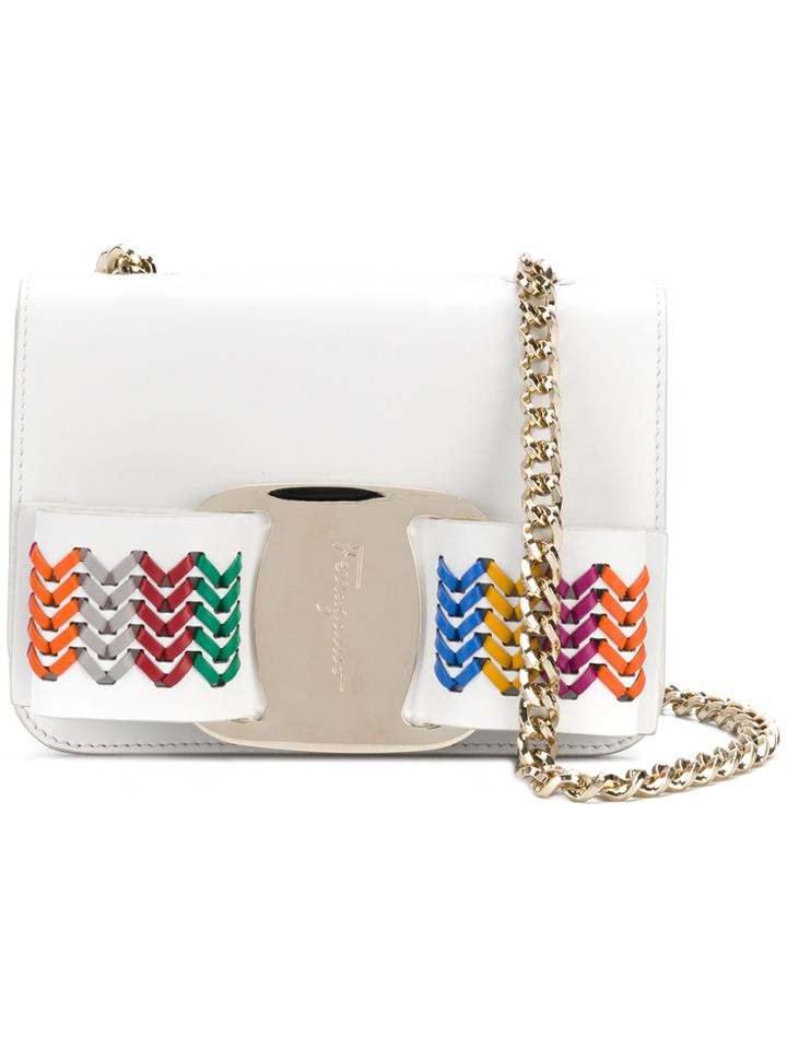 Salvatore Ferragamo Large Vara Bow Crossbody Bag - White
