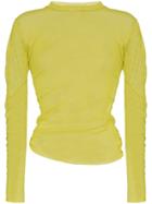 Supriya Lele Ruched Mesh Top - Yellow