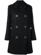 Simone Rocha Floral Button Coat, Women's, Size: 10, Black, Polyamide/polyester/polyurethane/wool