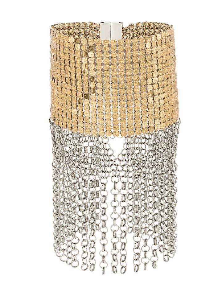 Paco Rabanne Studded Chains Bracelet, Women's, Metallic