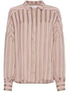 Esteban Cortazar Striped Satin Shirt - Pink