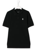 Marcelo Burlon County Of Milan Kids Teen Flag Print Polo Shirt - Black