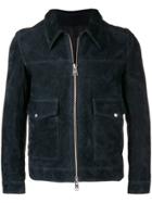 Ami Alexandre Mattiussi Zipped Suede Jacket - Blue
