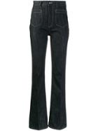 Moncler High-waisted Flared Jeans - Blue