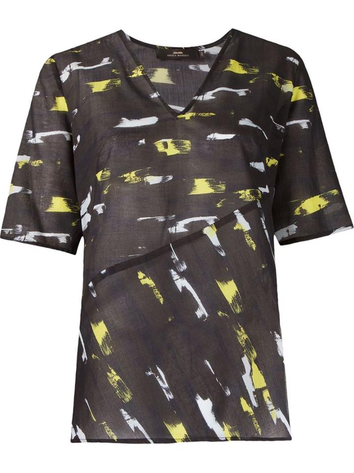 Andrea Marques Abstract Print Blouse, Women's, Size: 44, Black, Cotton