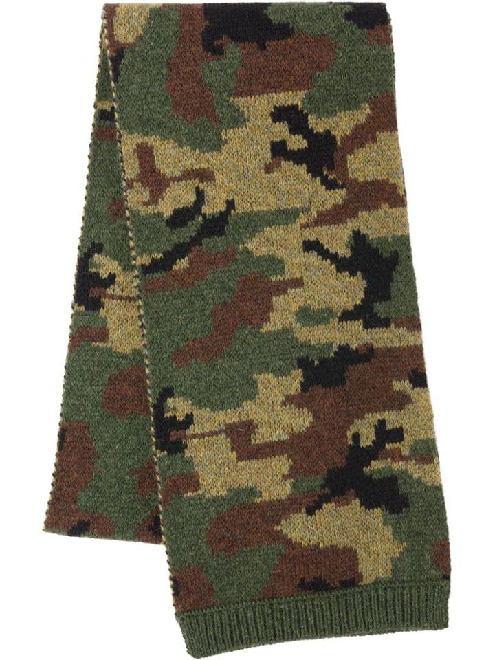 Miu Miu Camouflage Print Knitted Scarf - Grey