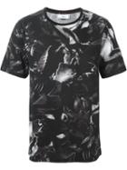 Ami Alexandre Mattiussi Floral Print Crew Neck T-shirt, Men's, Size: Xl, Black, Cotton
